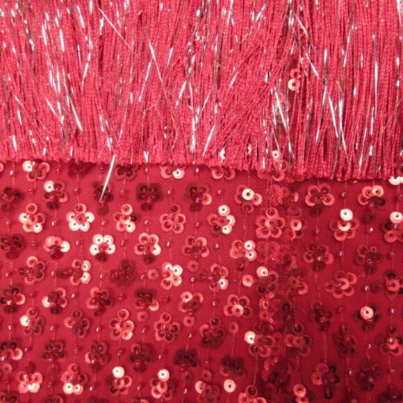 Saylor NYC Caitriona Sequin Fringe Red Mini Dress S - Picture 9 of 11
